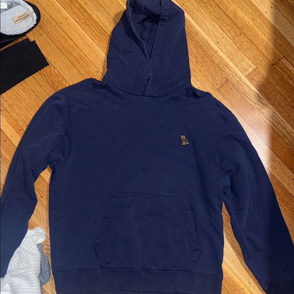 OVO Dark Blue Hoodie with Gold Logo
